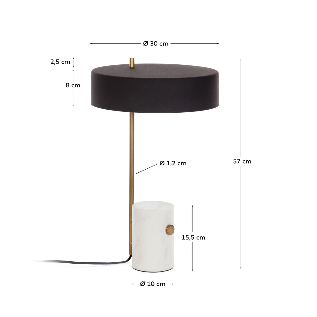 Phant table lamp in metal and marble