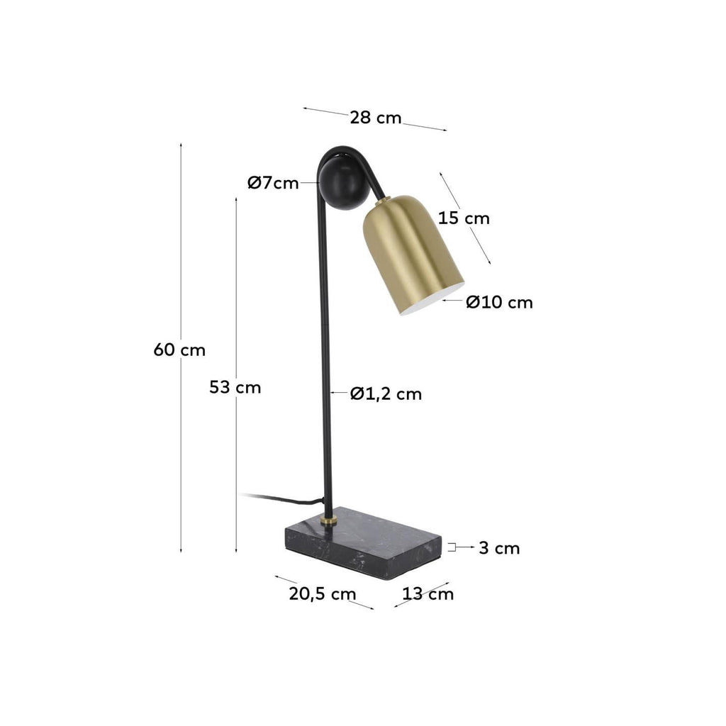 Natsumi table lamp in metal, wood and marble