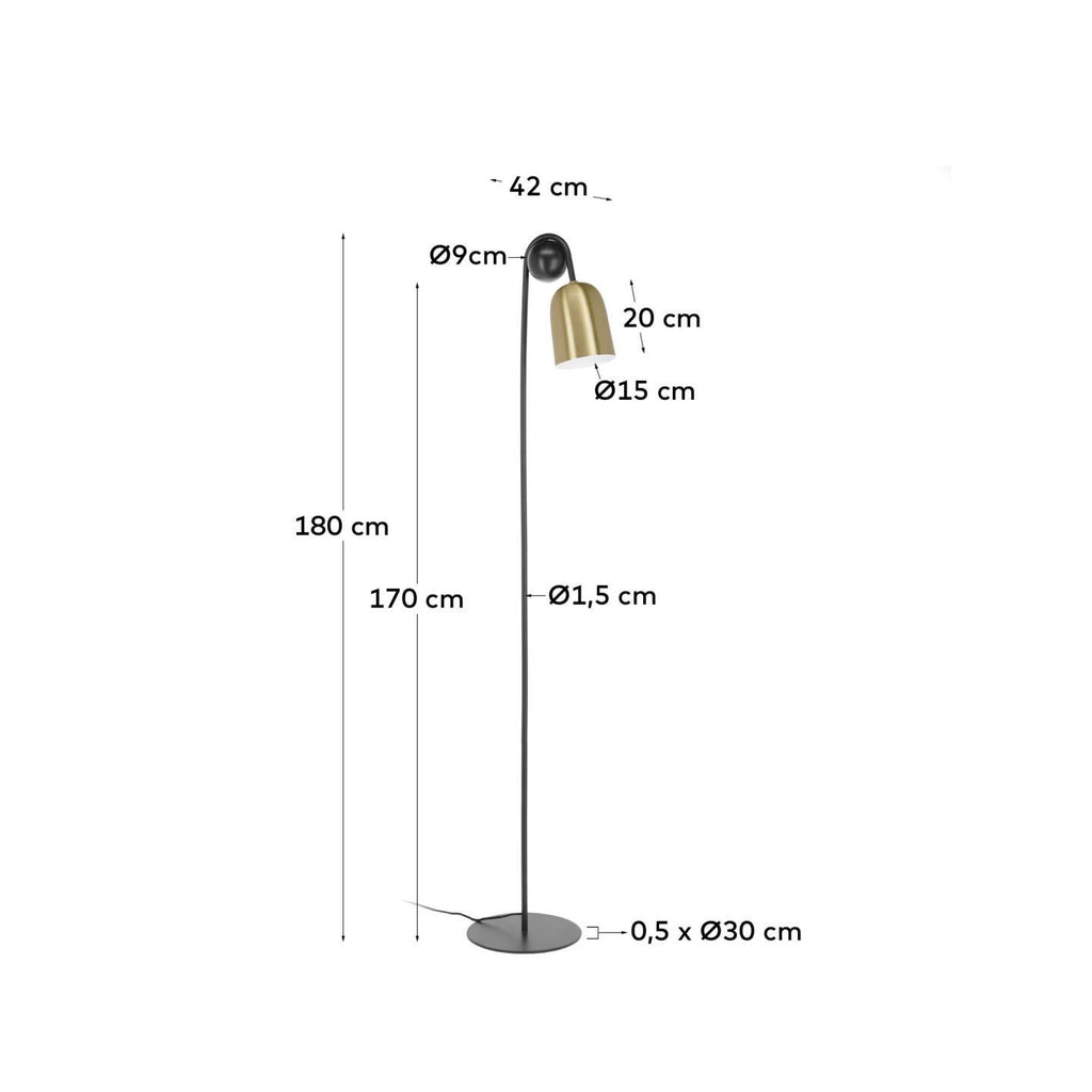 Natsumi metal and wood floor lamp