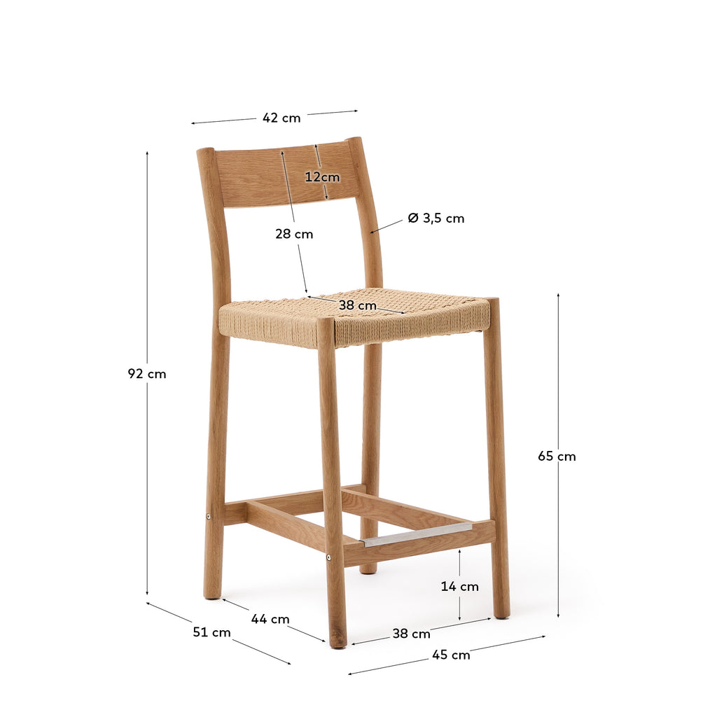 얄리아 오크나무 산림인증 친환경 바체어 65 cm (네츄럴) FSC 100%