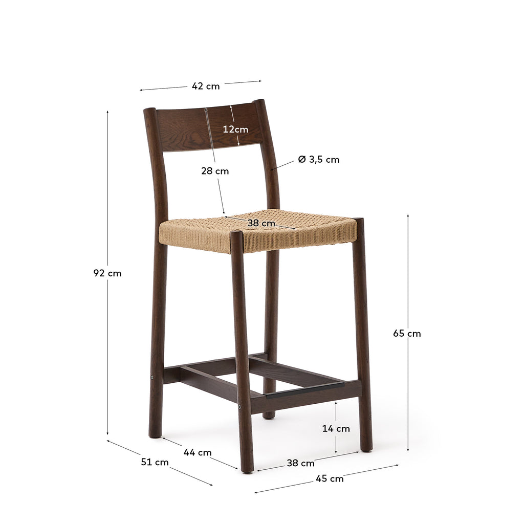 얄리아 오크나무 산림인증 친환경 바체어 65 cm (월넛) FSC 100%