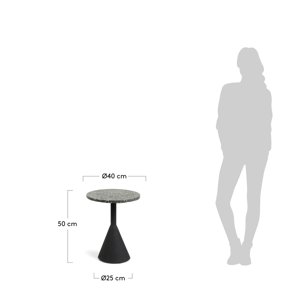 델라노 블랙 테라조 사이드테이블 Ø40cm