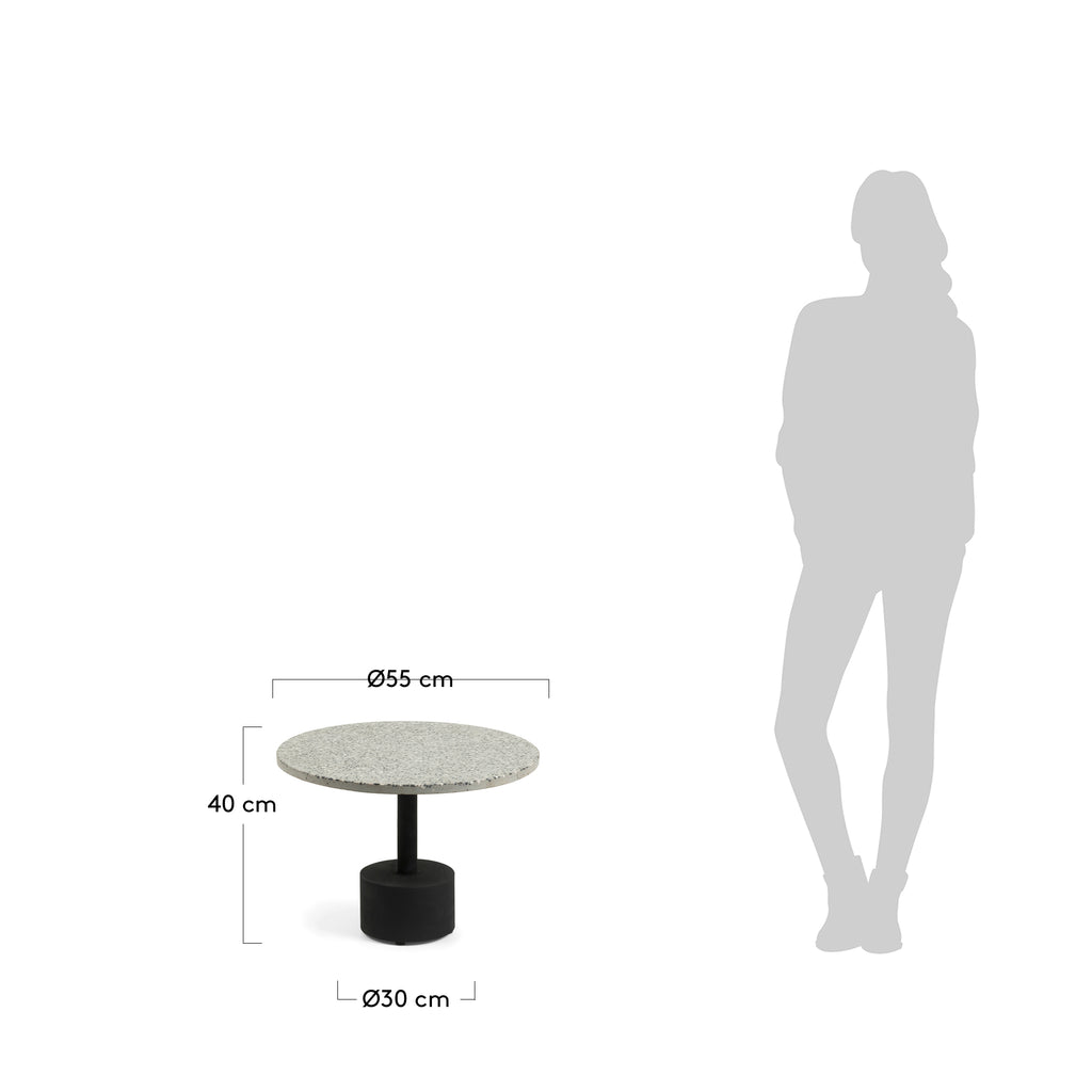 델라노 그레이 테라조 소파테이블 Ø55cm
