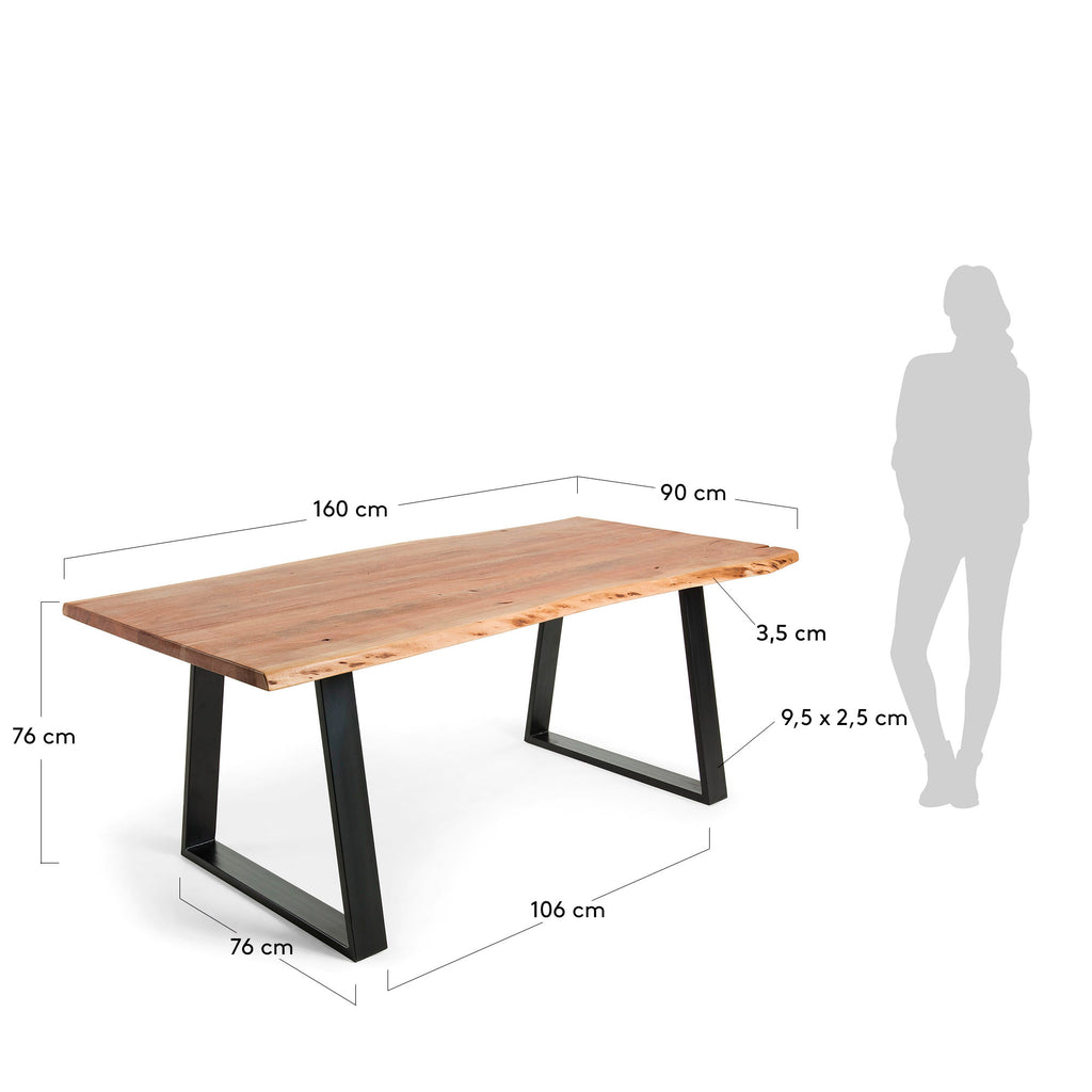 엘리아 아카시아 원목 네츄럴 다이닝 테이블 160x90cm