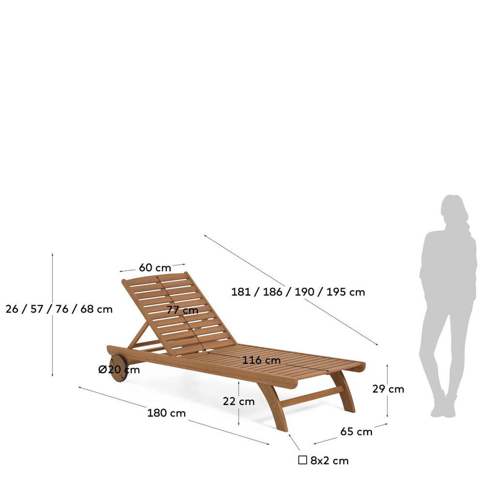베일라 유칼립투스나무 아웃도어 선라운저 일광욕의자 FSC 100%