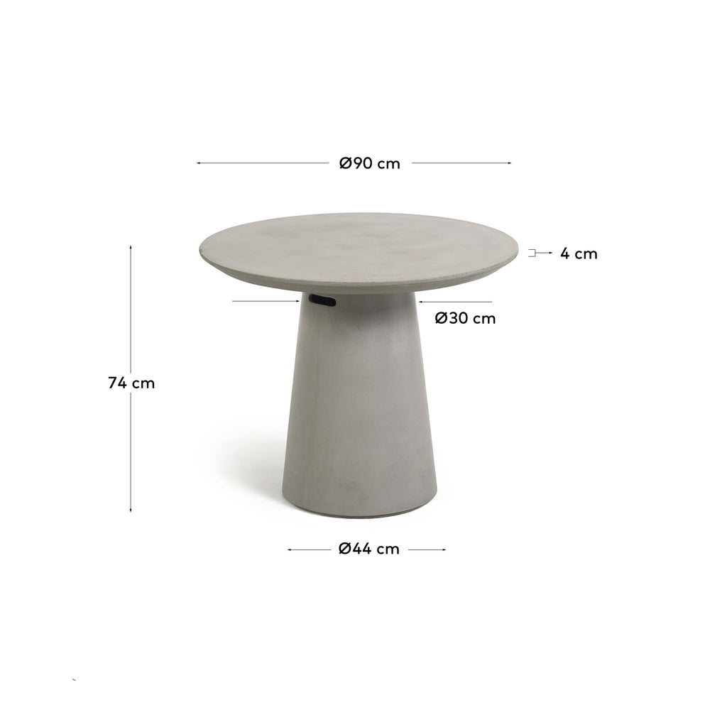 Itai outdoor round cement table, Ø 90 cm
