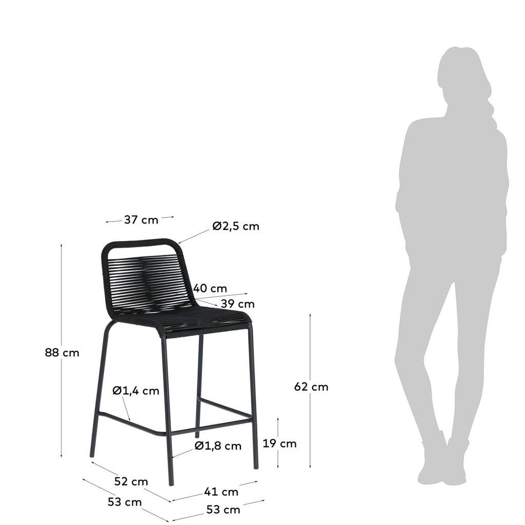 램톤 아웃도어 핸드메이드 로프 바체어(블랙) SH62cm