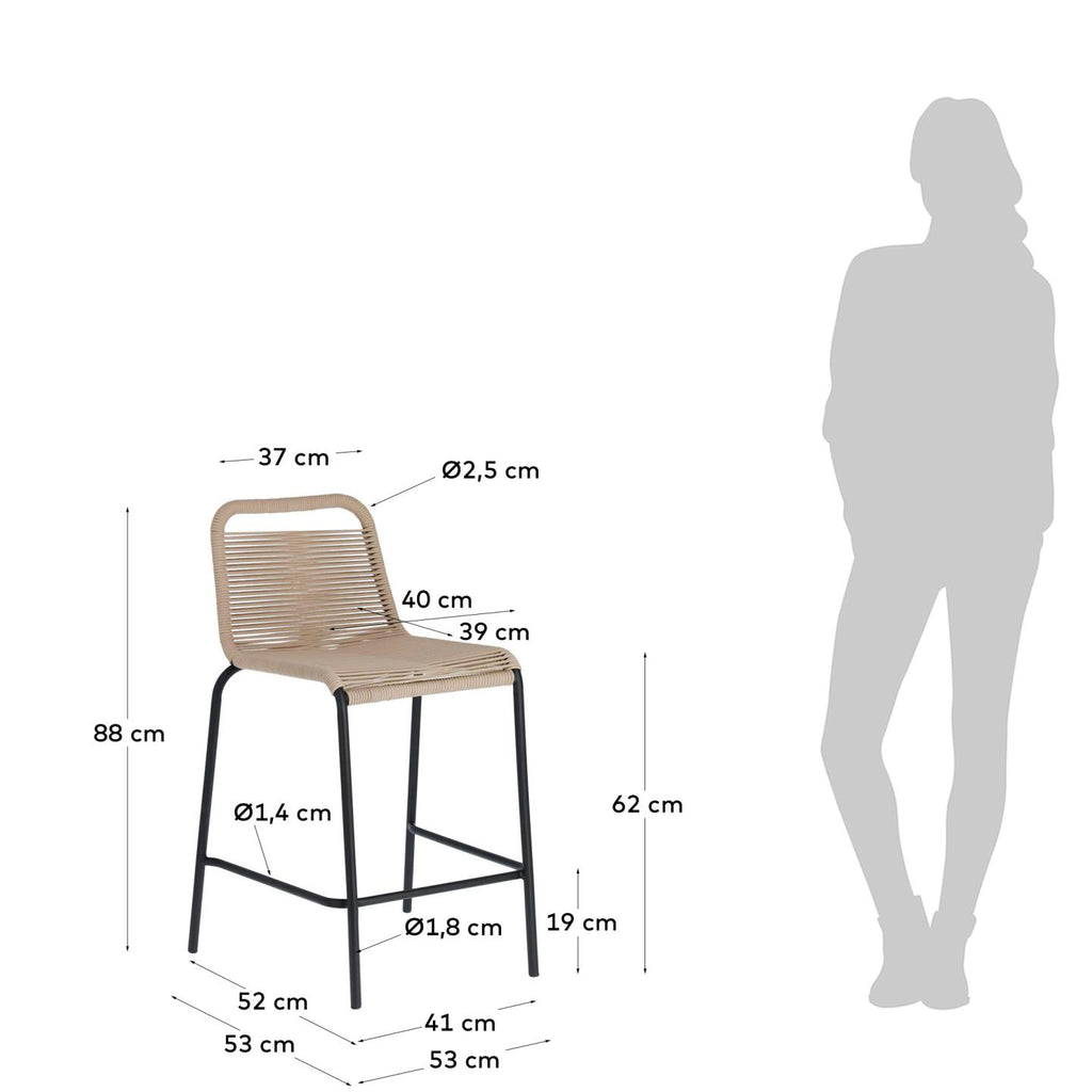 램톤 아웃도어 핸드메이드 로프 바체어(브라운) SH62cm