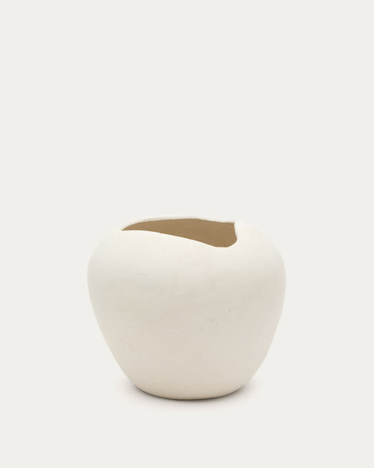 Mimun, white papier mâché vase, 32.5 cm
