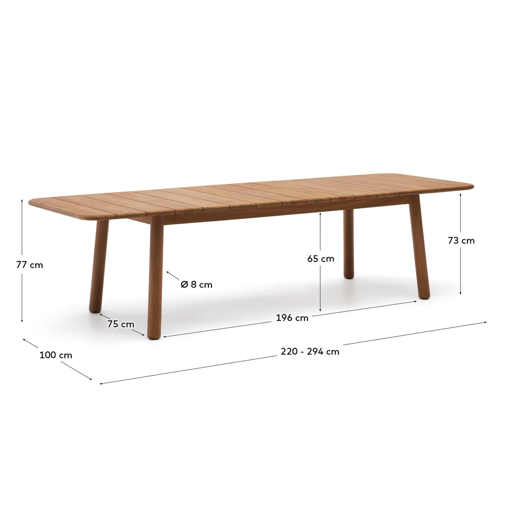 투르케타 아웃도어 티크나무 확장테이블 220(294)x100cm, 100%FSC