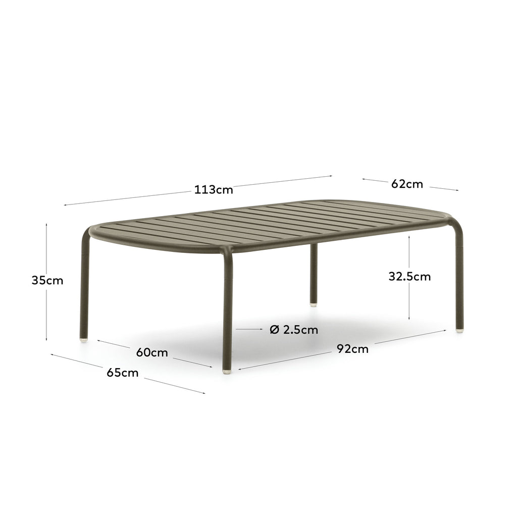 존콜 아웃도어 알루미늄 소파테이블 그린 Ø 110 x 62 cm