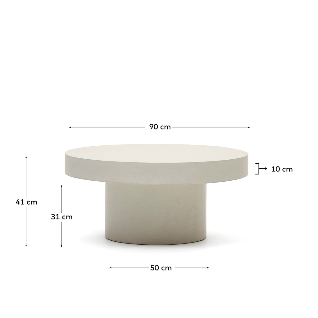 구아블라 화이트 시멘트 라운드 소파테이블 Ø 90cm