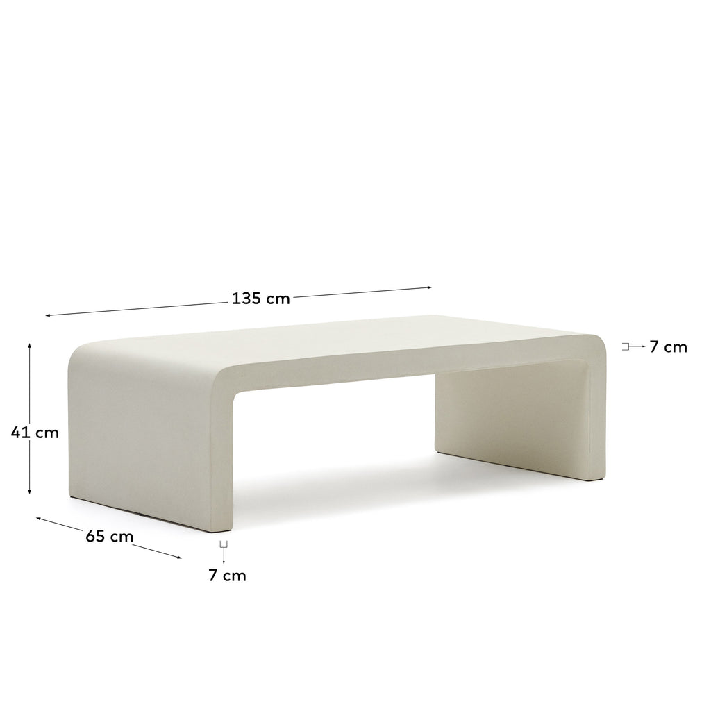 구아블라 화이트 시멘트 스퀘어 소파테이블 135x65 cm