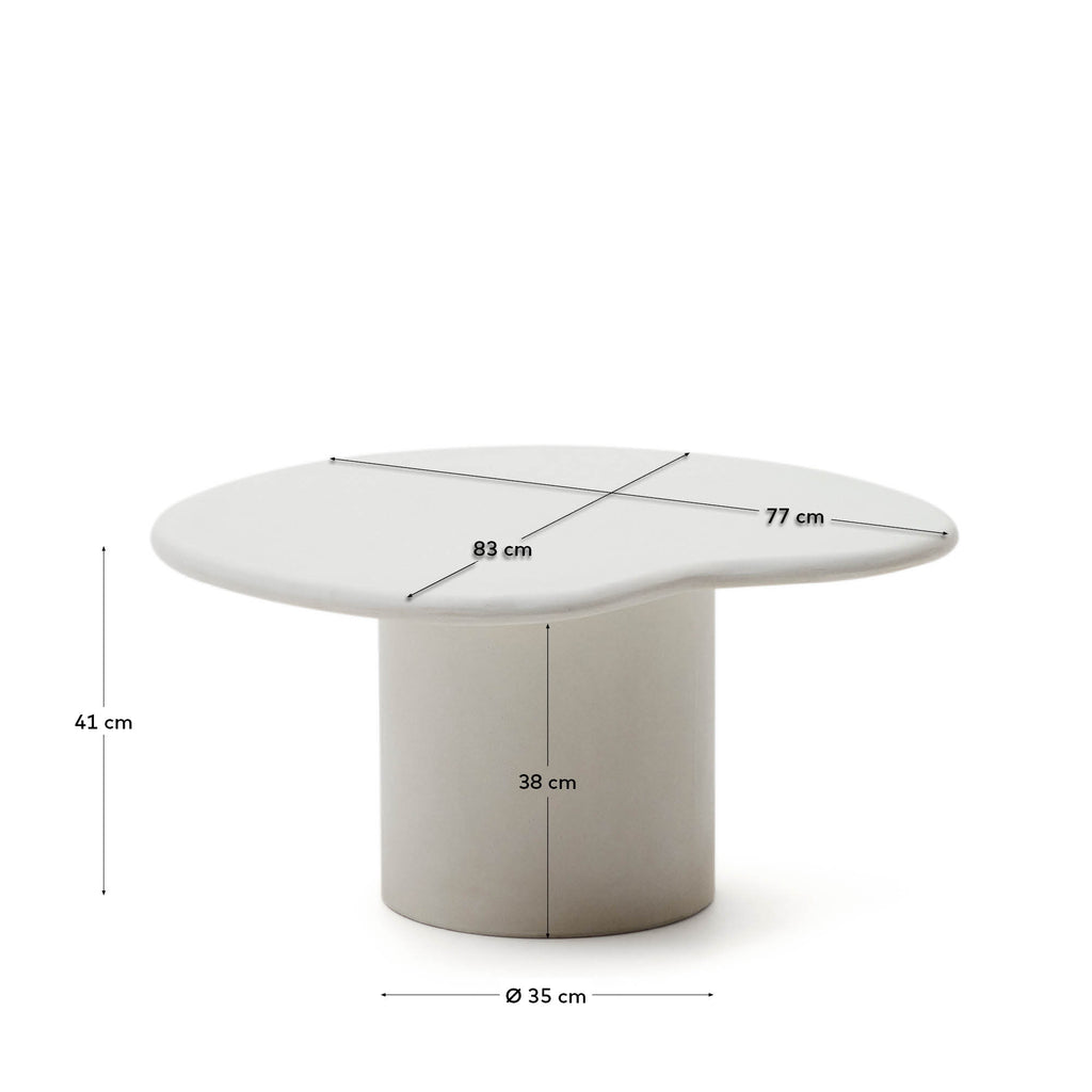 마카엘라 화이트 시멘트 소파테이블 83 x 77 cm