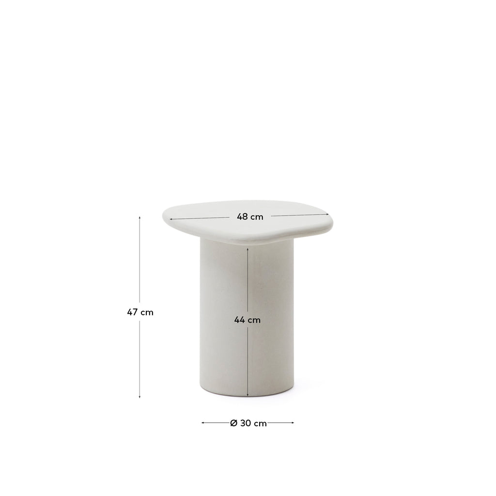마카엘라 화이트 시멘트 사이드테이블 48 x 47 cm