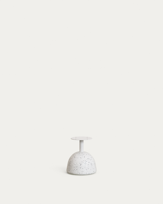 Saura Outdoor Table Base in White Terrazzo and Steel with White Finish Ø 28 x 32 cm