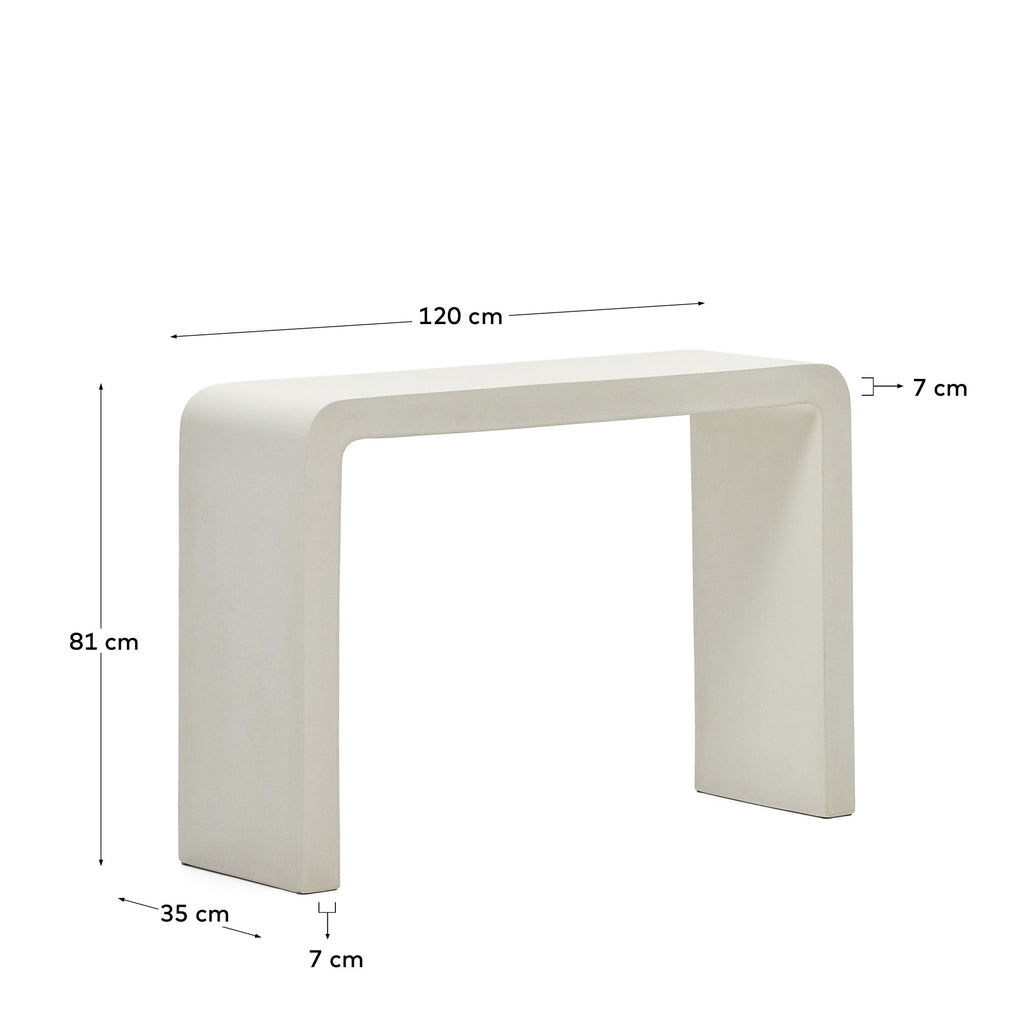 구아블라 화이트 시멘트 콘솔 테이블 120x80cm