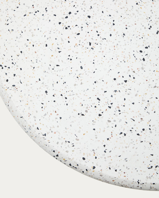 Round outdoor table top Saura made of white terrazzo Ø 70 cm