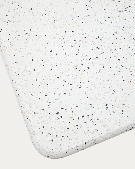 Saura Square Outdoor Table Top in White Terrazzo 44.5 x 44.5 cm