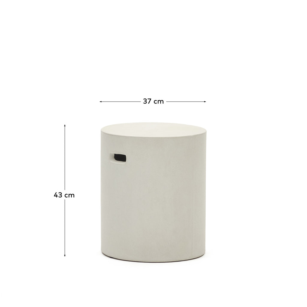 구아블라 화이트 시멘트 라운드 스툴/사이드테이블 Ø37cm