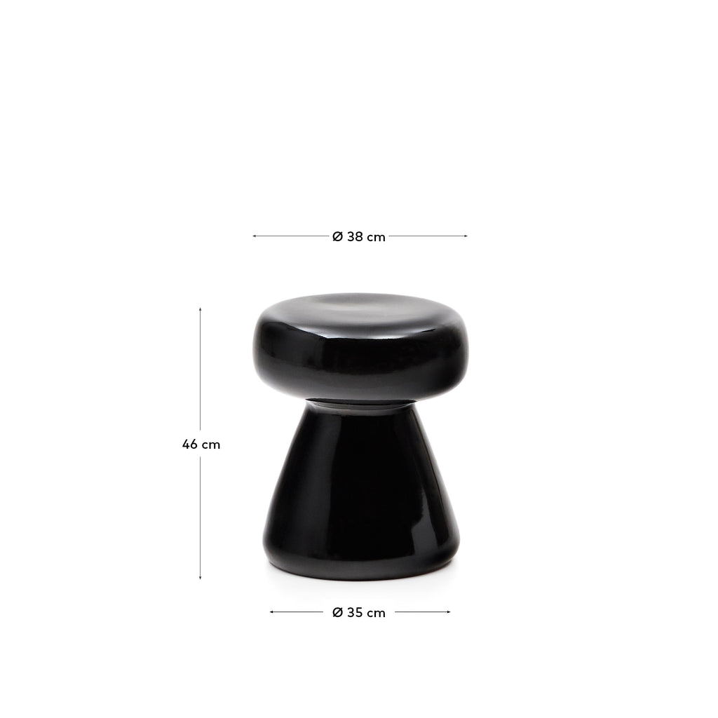 Manya black ceramic side table, Ø 38 cm