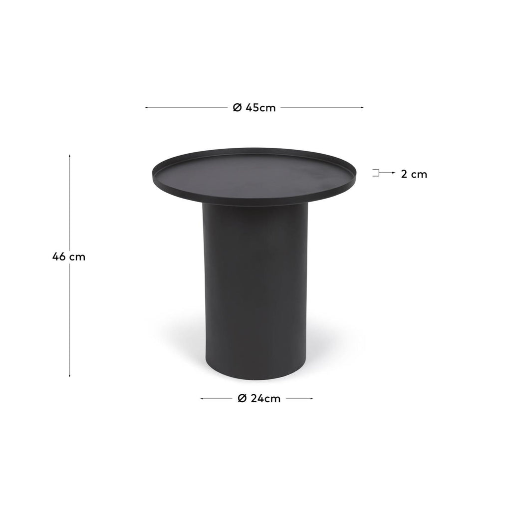 플레스카 블랙 메탈 라운드 사이드테이블 Ø 45cm
