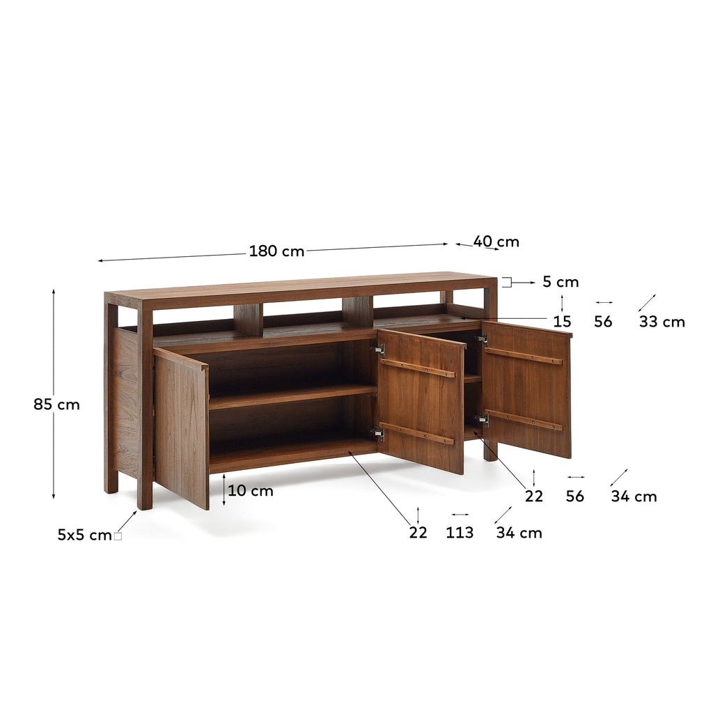 Sashi sideboard in solid teak wood 180 x 85 cm