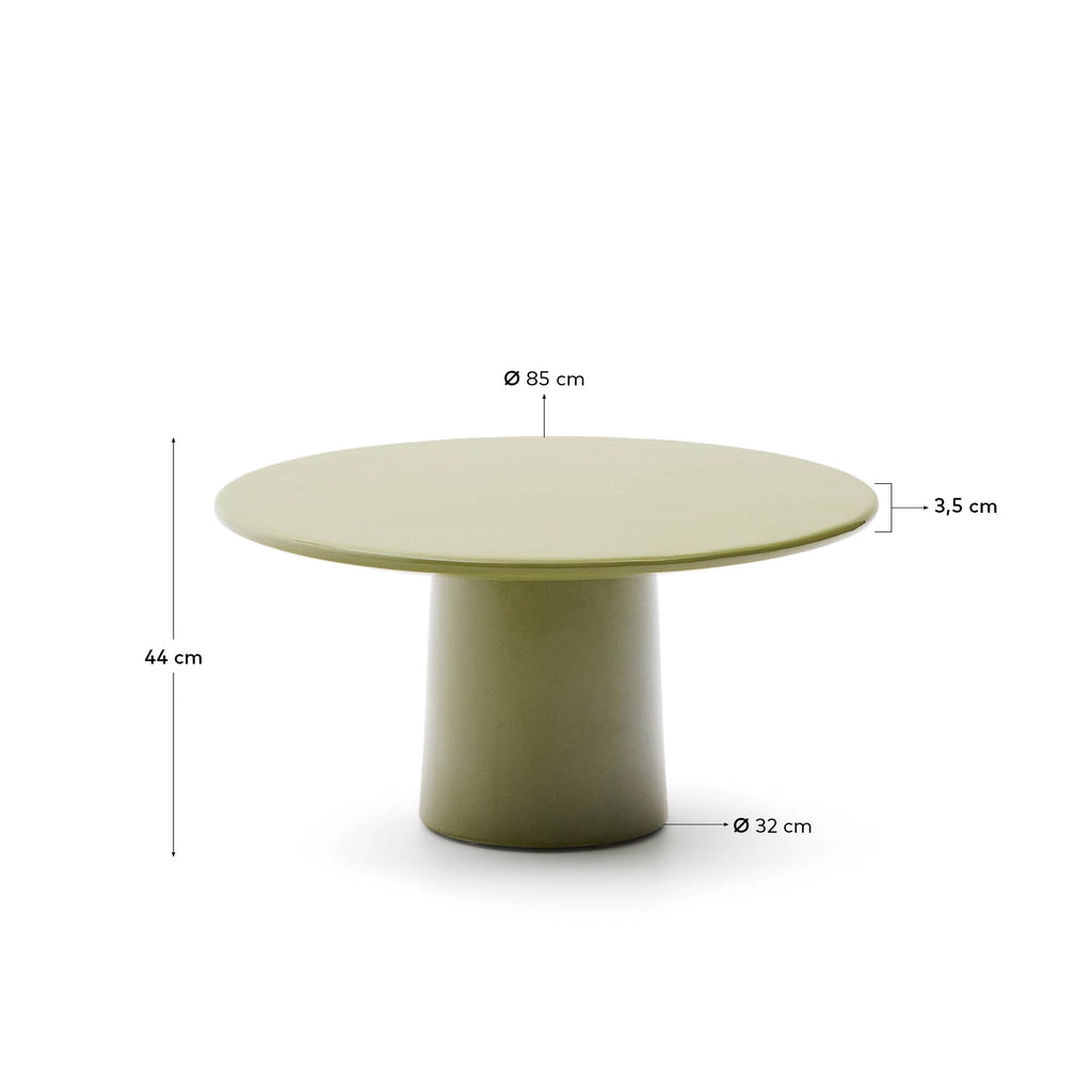 알바넬라 소파 테이블 Ø85cm (글로시 그린)