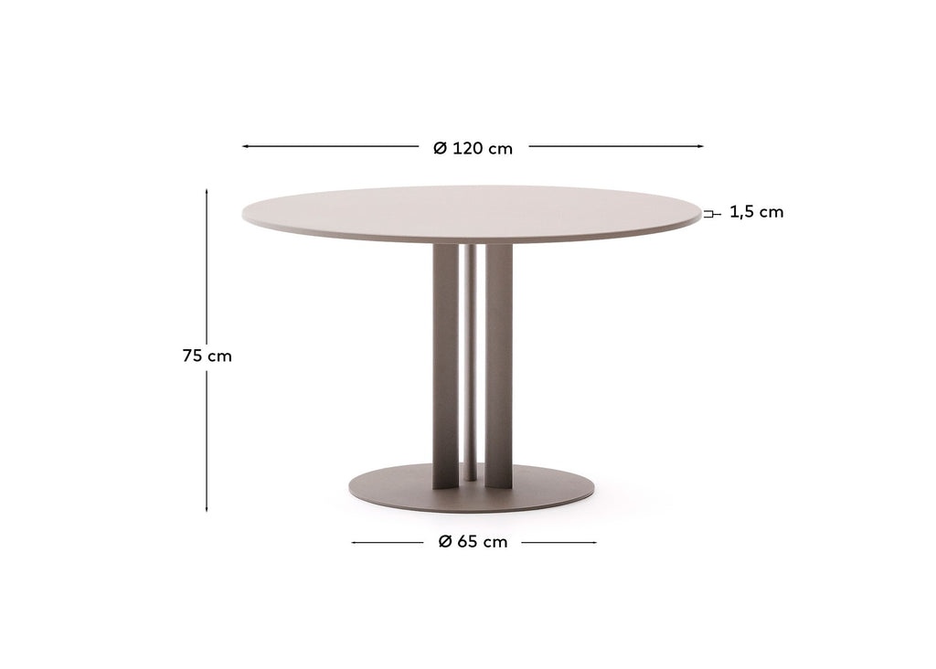 세디리스 아웃도어 라운드 스틸 테이블 Ø120cm (타우페)