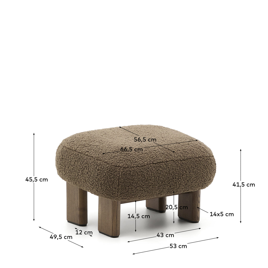 카바나 타우페 부클 FSC100% 월넛컬러 애쉬나무 풋레스트 65x55.4cm