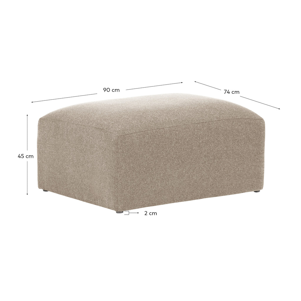 Blok footstool in beige, 90 x 74 cm FSC Mix Credit