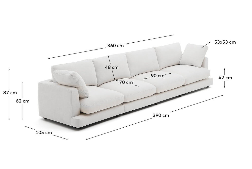 갈라 스페인 직수입 6인소파 390cm (화이트)