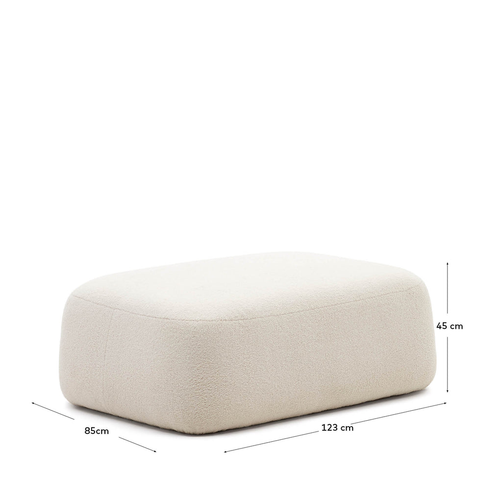 Martina ecru bouclé footrest 123 x 85 cm FSC Mix Credit