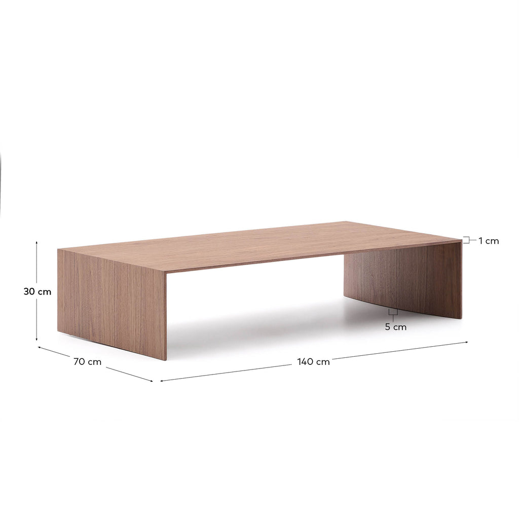 Litto walnut veneer coffee table, FSC Mix Credit 140 x 70 cm