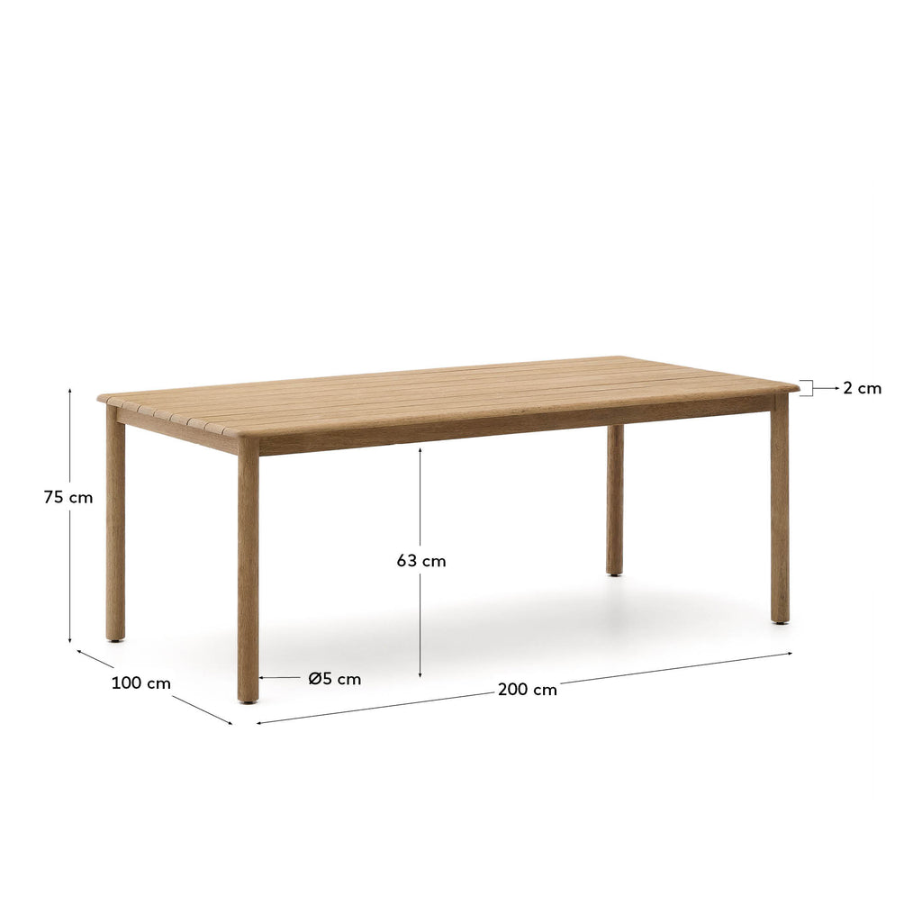 FSC 100% 아카시아 원목으로 만든 소리 테이블 200 x 100cm