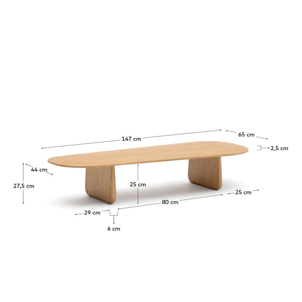 피리타 오크나무 소파테이블 네츄럴 피니싱 146 x 56.5 cm FSC 100%