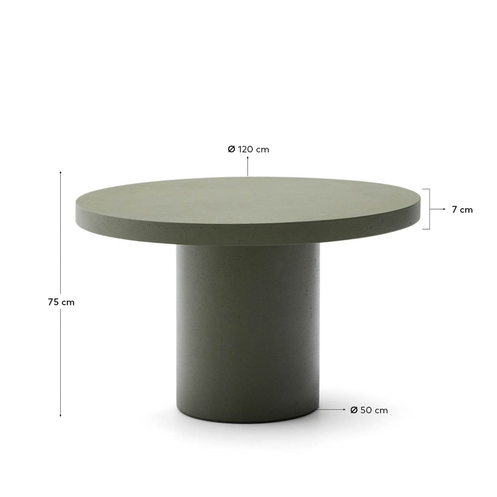 구아블라 시멘트 라운드 테이블 Ø120cm (올리브그린)