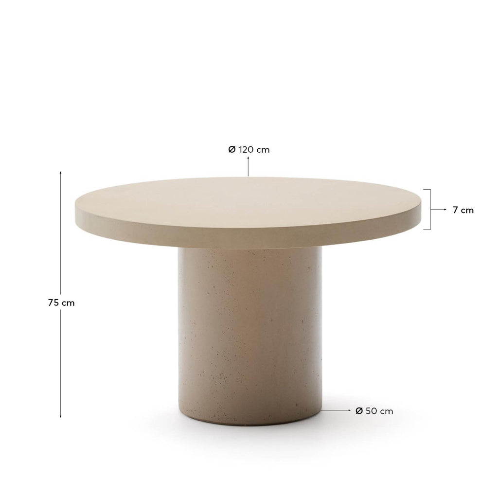 구아블라 시멘트 라운드 테이블 Ø 120cm (베이지)