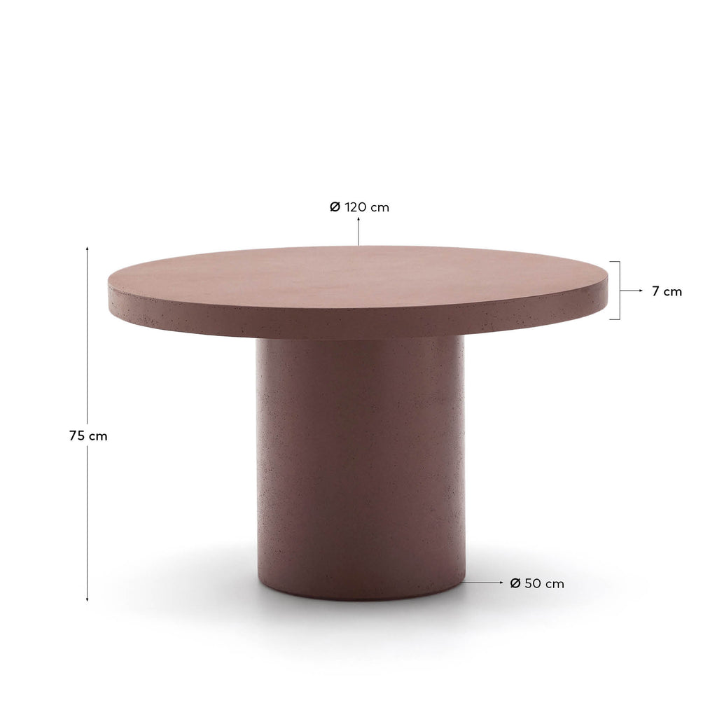 구아블라 시멘트 라운드 테이블 Ø 120cm (테라코타)
