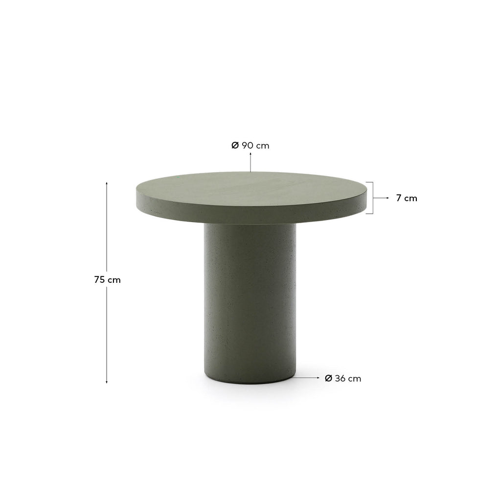 구아블라 시멘트 라운드 테이블 Ø90cm (올리브그린)