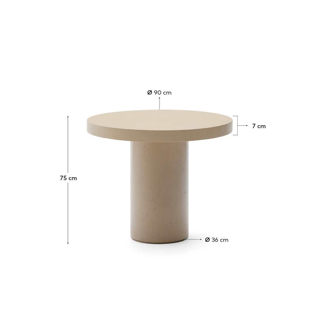 구아블라 시멘트 라운드 테이블 Ø90cm (베이지)