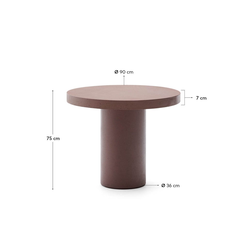 구아블라 시멘트 라운드 테이블 Ø 90cm (테라코타)