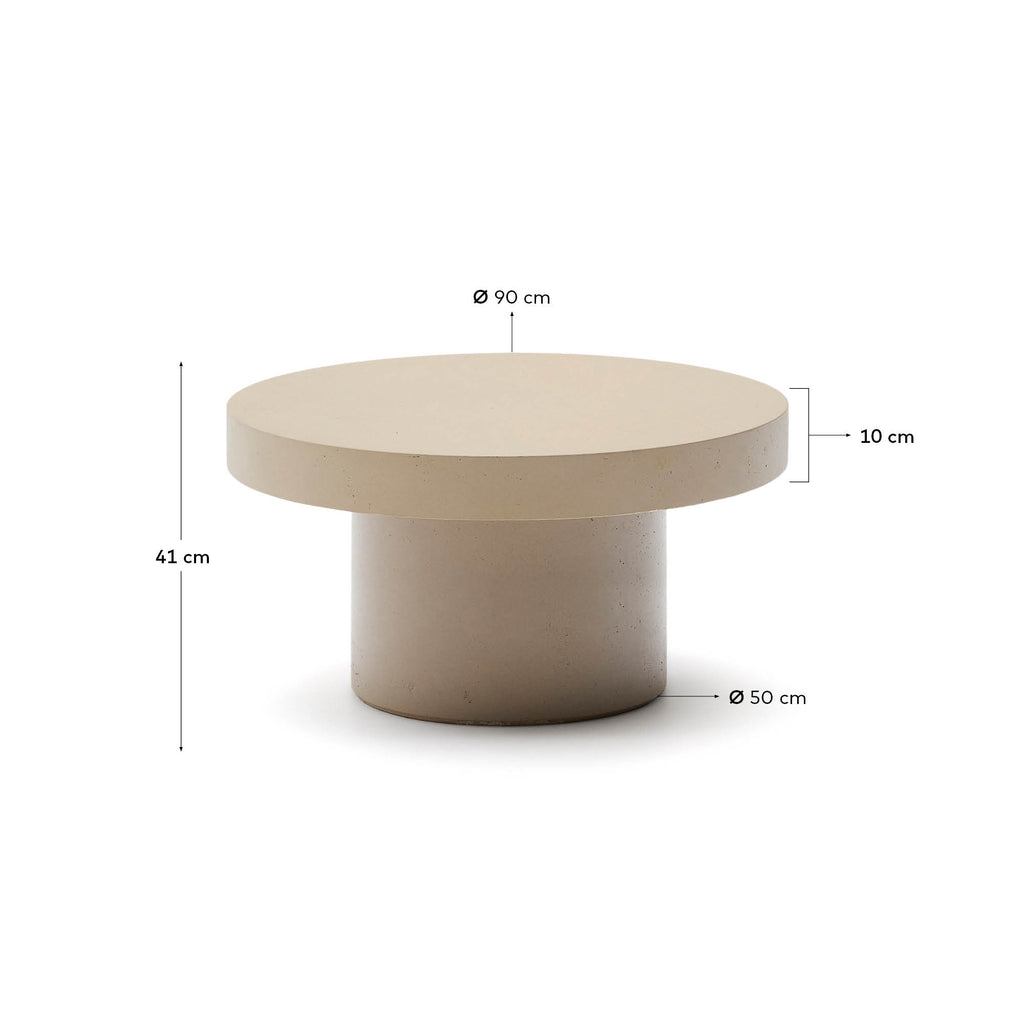 구아블라 시멘트 라운드 소파테이블 Ø90cm (베이지)