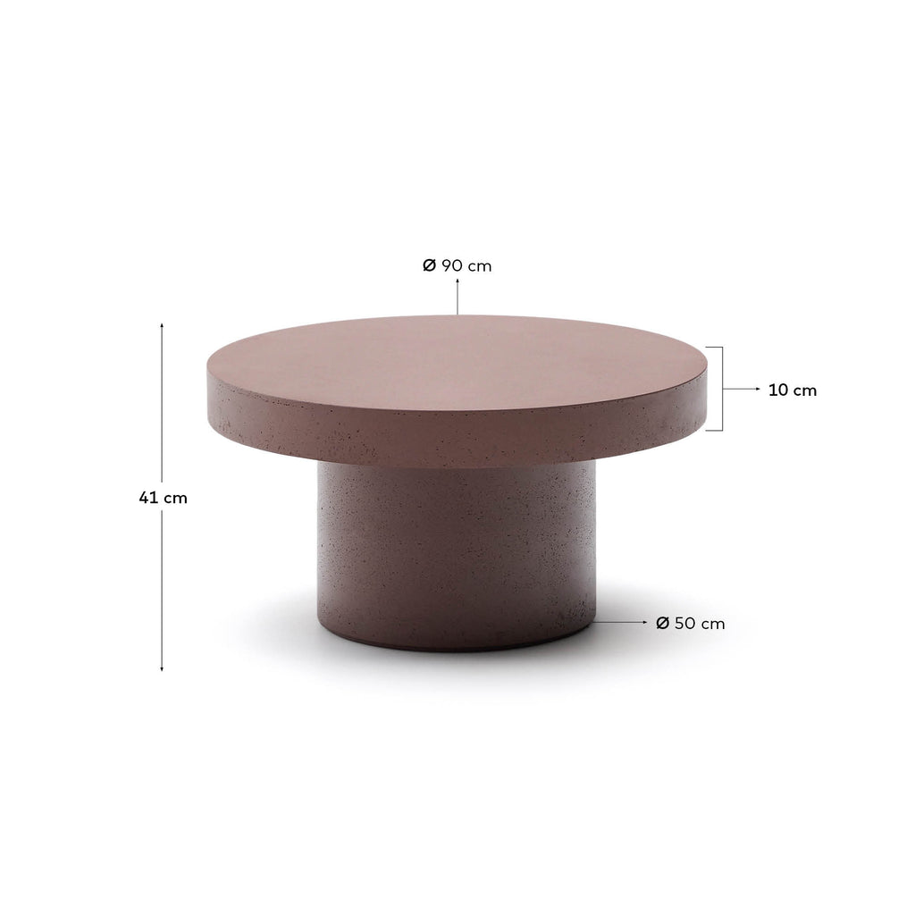 구아블라 시멘트 라운드 소파테이블 Ø 90cm (테라코타)