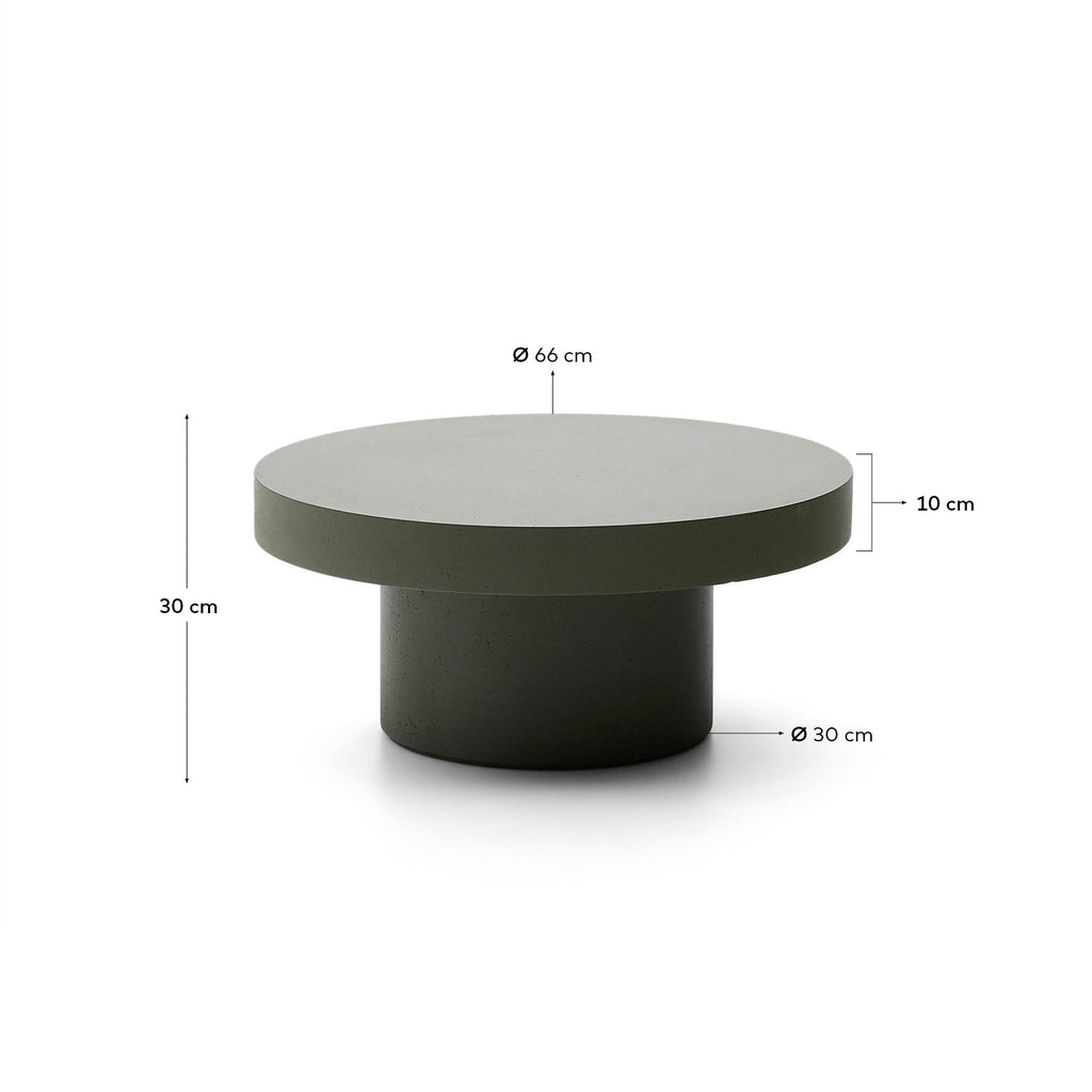 구아블라 시멘트 라운드 소파 테이블 Ø66cm (올리브그린)