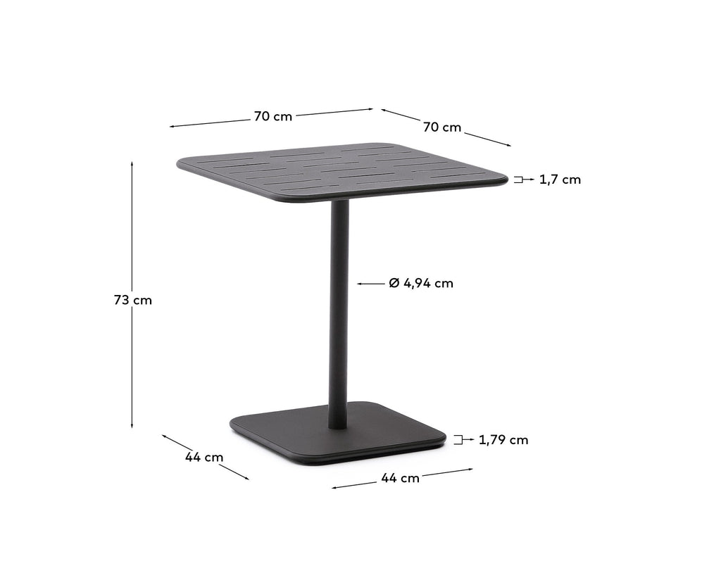 브라이 아웃도어 아연도금 스틸 테이블 70 x 70cm (다크그레이)