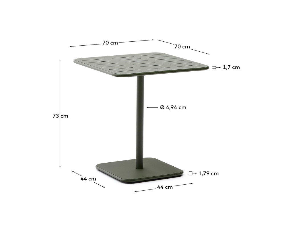 브라이 아웃도어 아연도금 스틸 테이블 70 x 70cm (그린)