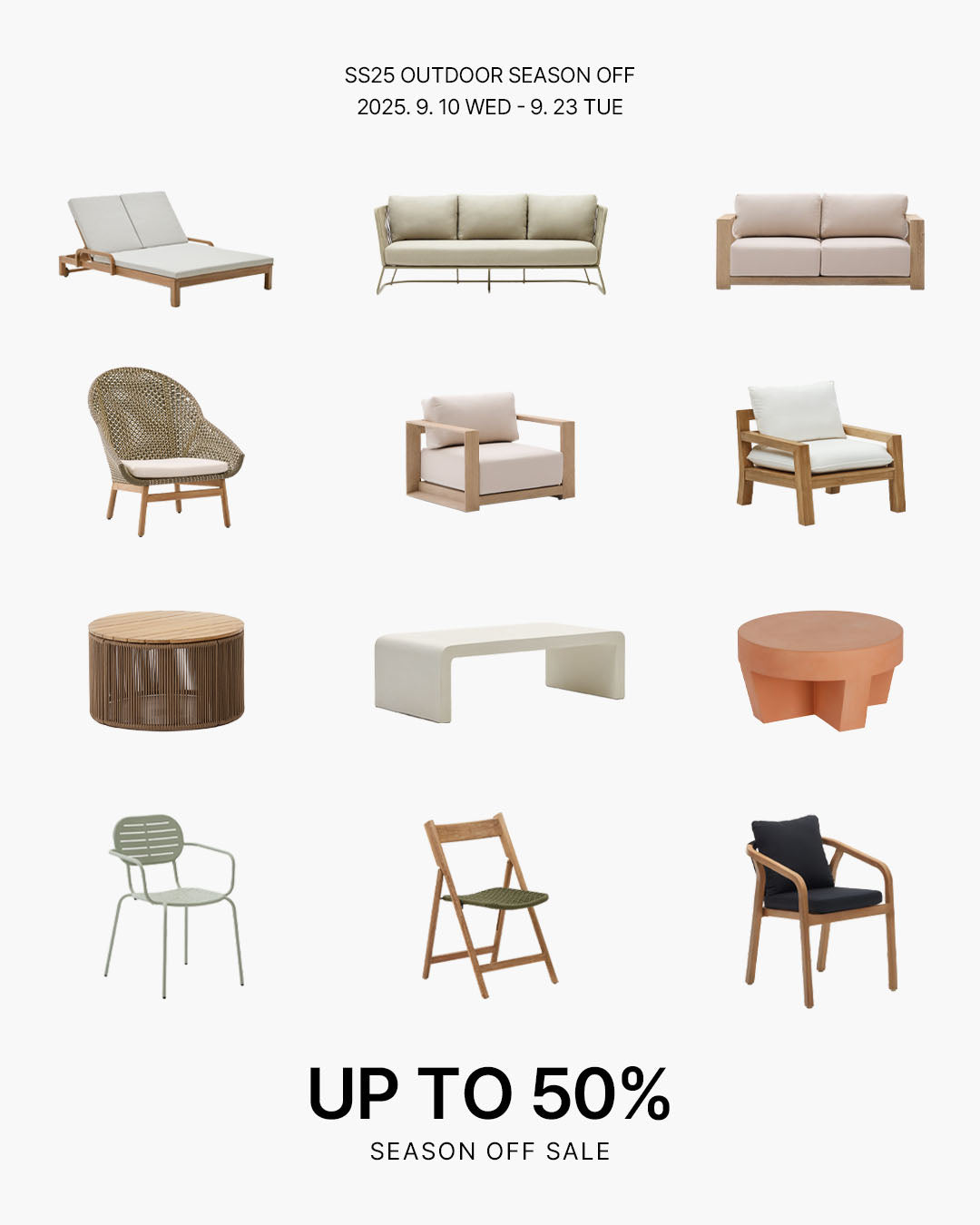 OUTDOOR SEASON OFF ｜ UP TO 50%