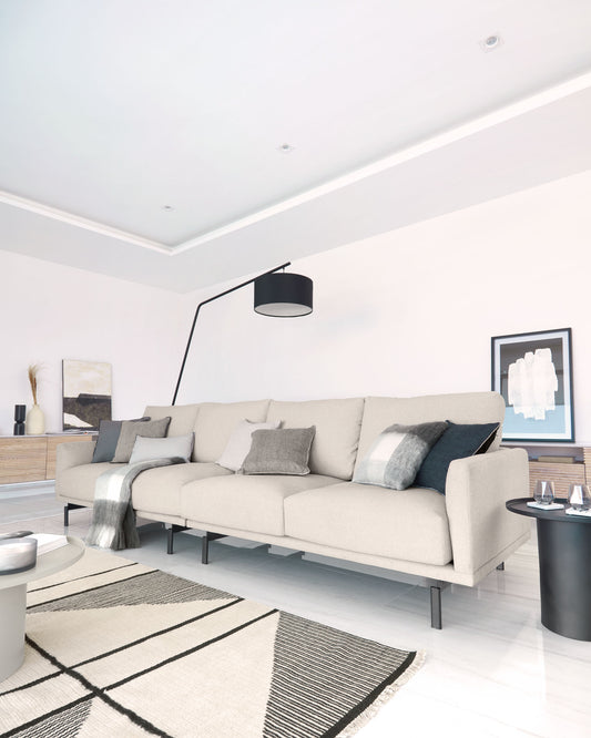 Galene 4 seater sofa in beige, 414 cm FSC Mix Credit
