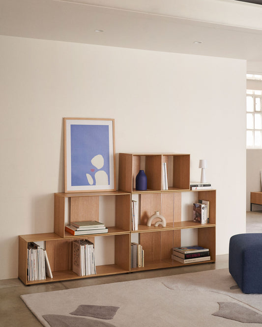 Litto large shelf module in oak veneer, 101 x 38 cm